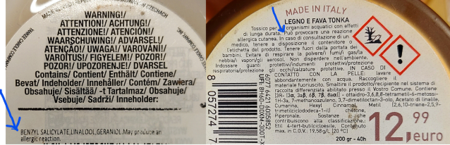 Allergeni etichetta candela